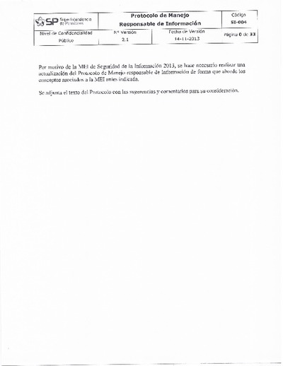 Protocolo de manejo responsable de la información