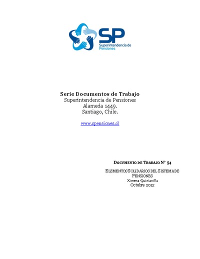 Documento de Trabajo Nº 54: Elementos solidarios del sistema de pensiones