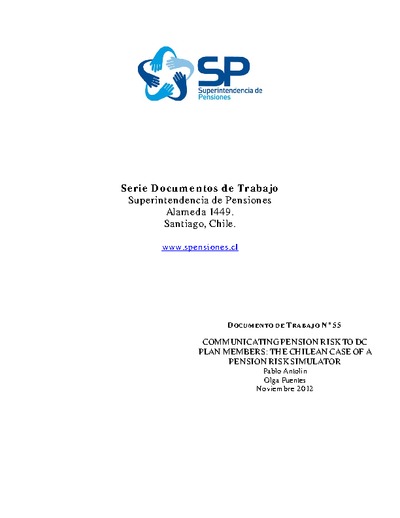 Documento de Trabajo Nº 55: Communicating Pension Risk to DC Plan Members